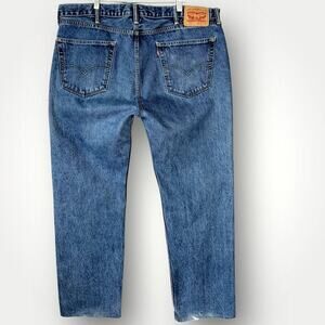 Levi's 505 Original Regular Fit Straight Leg Medium Wash Blue Jeans Size 42X32